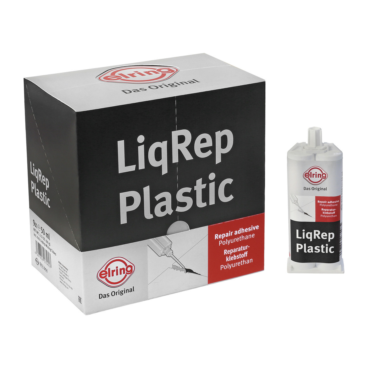 1x ELRING B53.900 Plastic Adhesive BLACK -40&deg;C to +120&deg;C 50ml