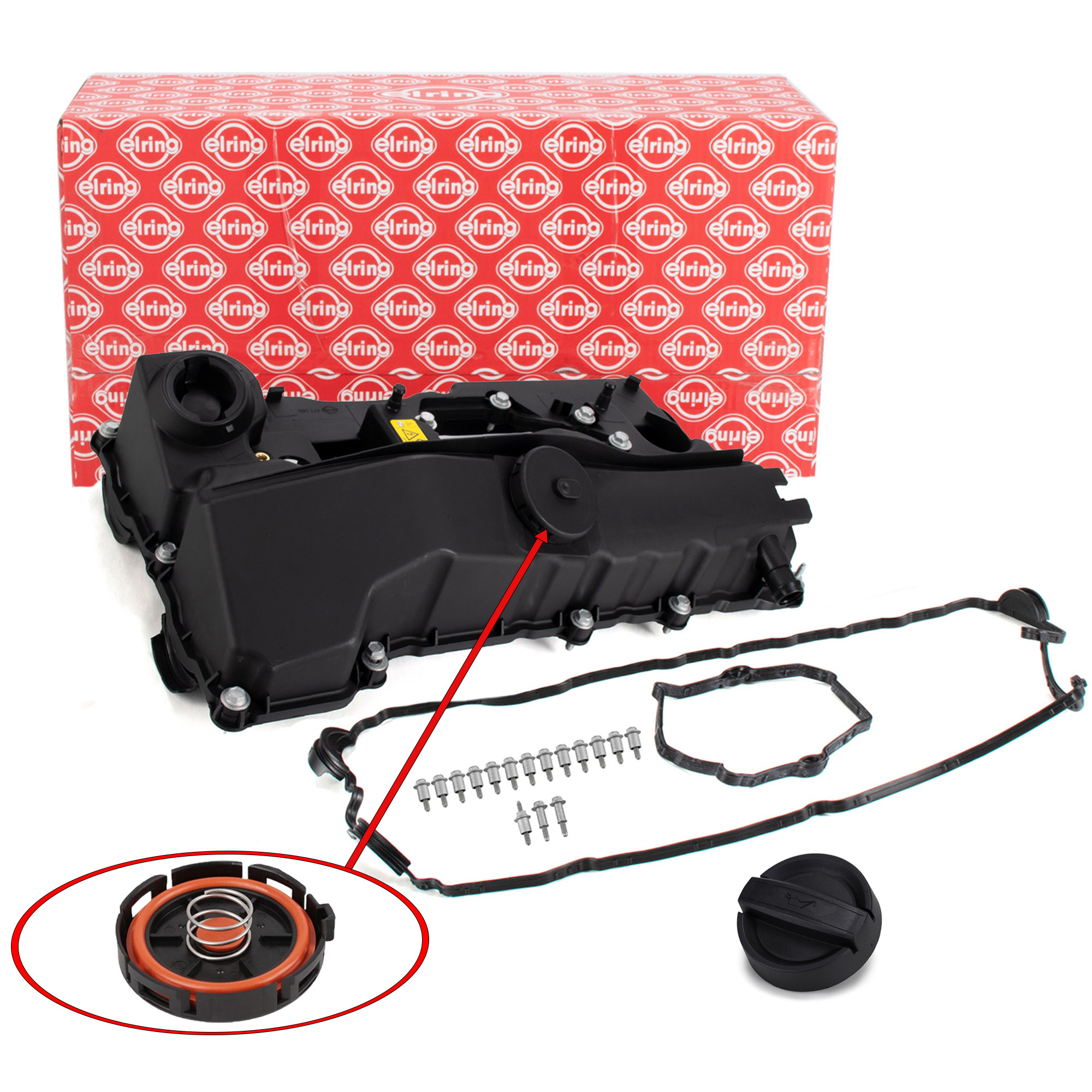 ELRING Valve Cover + Gasket + Cover for BMW E81-88, E90-93, X1, E84, X3, E83, Z4, E85, N46N