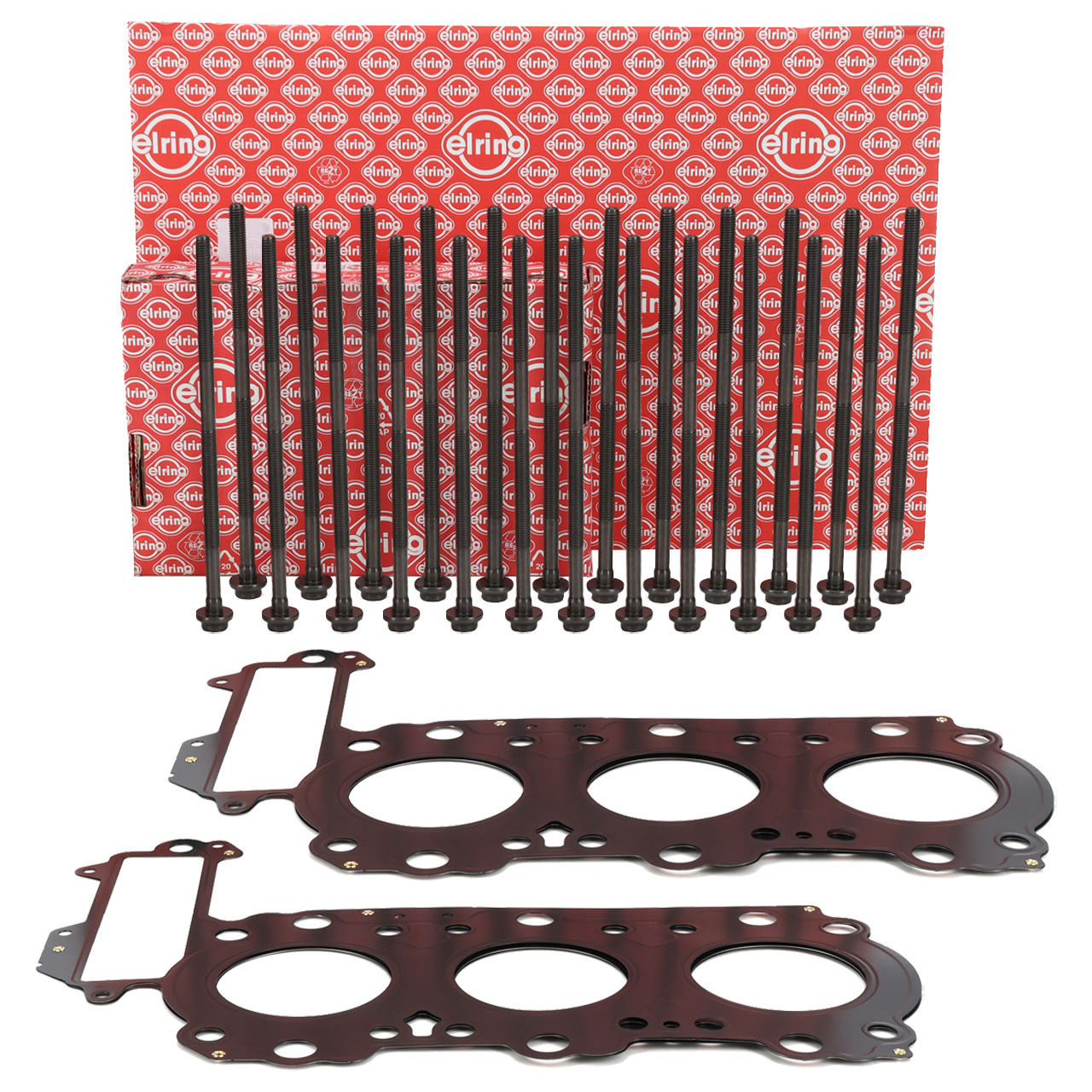 2x ELRING Zylinderkopfdichtung + Schrauben Satz f&uuml;r PORSCHE Boxster Cayman (986 987) 2.7
