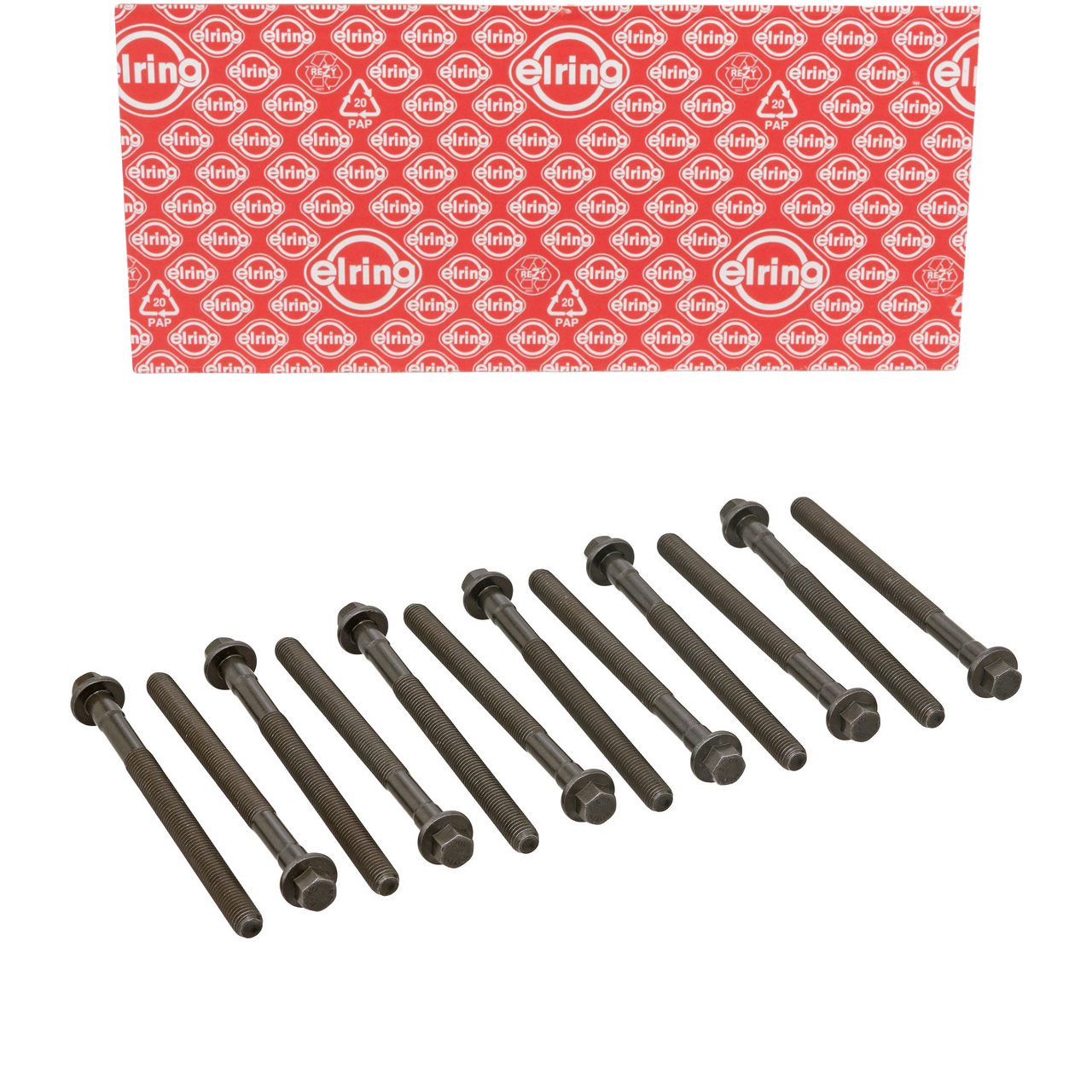 12x ELRING 221.490 cylinder head bolt M12x1.75x157 for FORD Focus 2, Kuga 1, Mondeo 4 2.5