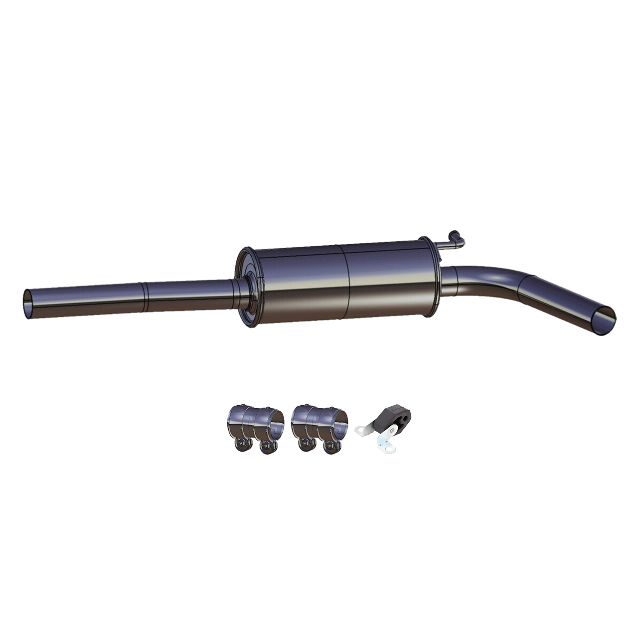 ERNST Mittelschalld&auml;mpfer + Anbausatz f&uuml;r VW Polo 5 SEAT Ibiza 4 SKODA Fabia 2 1.4 1.6 LPG