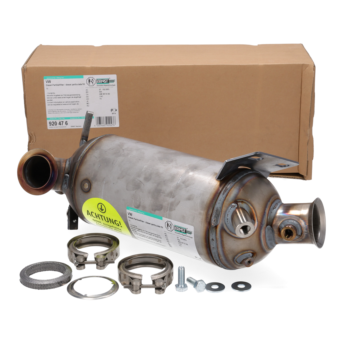 ERNST 920476 Dieselpartikelfilter DPF f&uuml;r VW Transporter Multivan T5 1.9 TDI 7H0254700NX