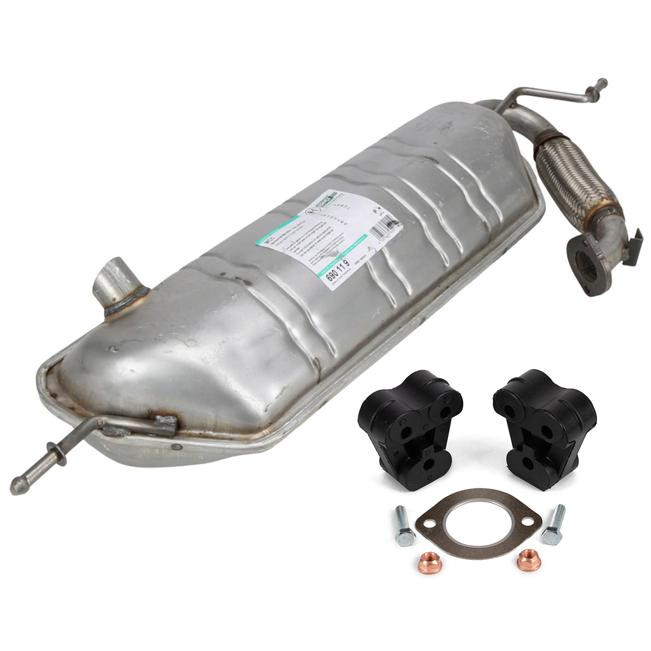 ERNST Rear Muffler + Mounting Kit for SMART ForTwo 451 1.0 61/71 hp 05/2008&ndash;12/2015