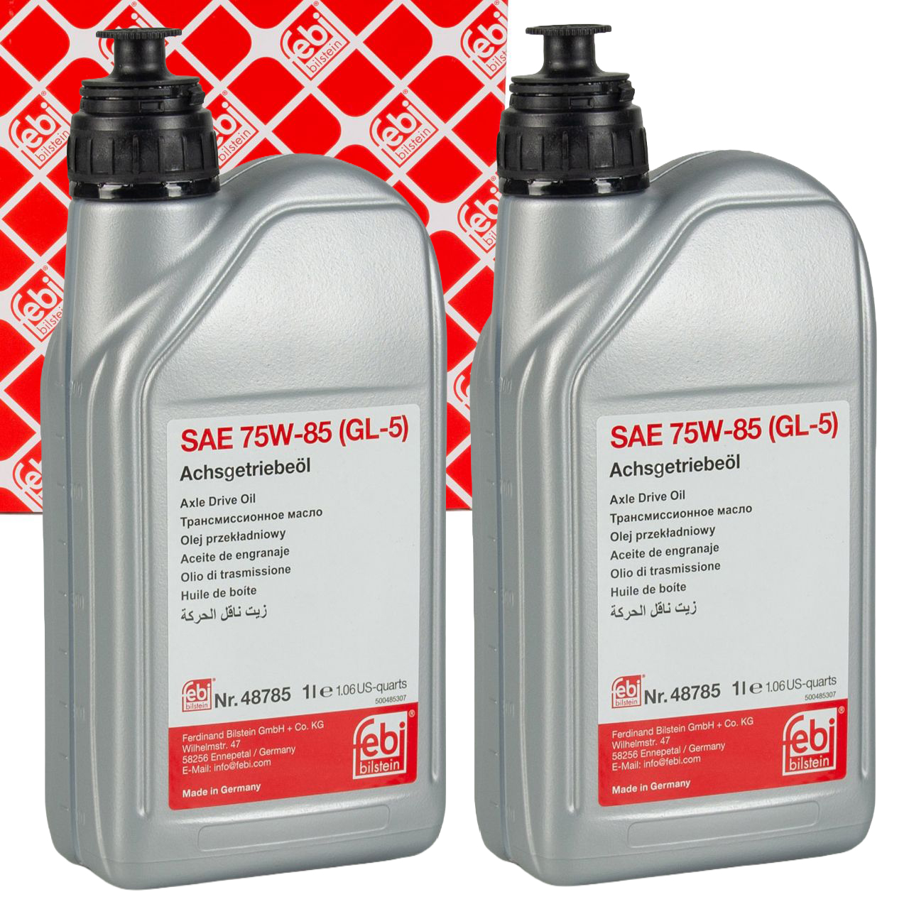 2L 2-liter febi 48785 Axle Gear Oil 75W-85 GL-5 YELLOW for AUDI, BMW, MERCEDES, VW