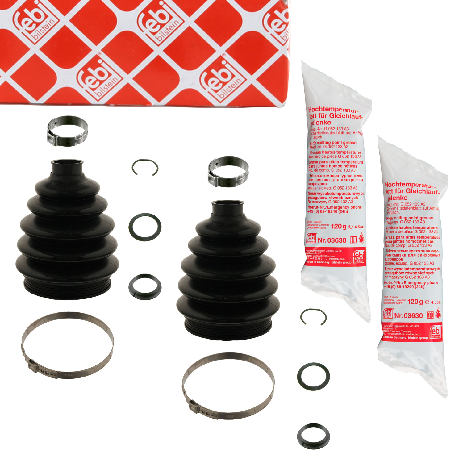 2x febi Achsmanschette Satz f&uuml;r VW Golf 3-6 Passat B6 B7 AUDI SEAT SKODA vorne radseitig