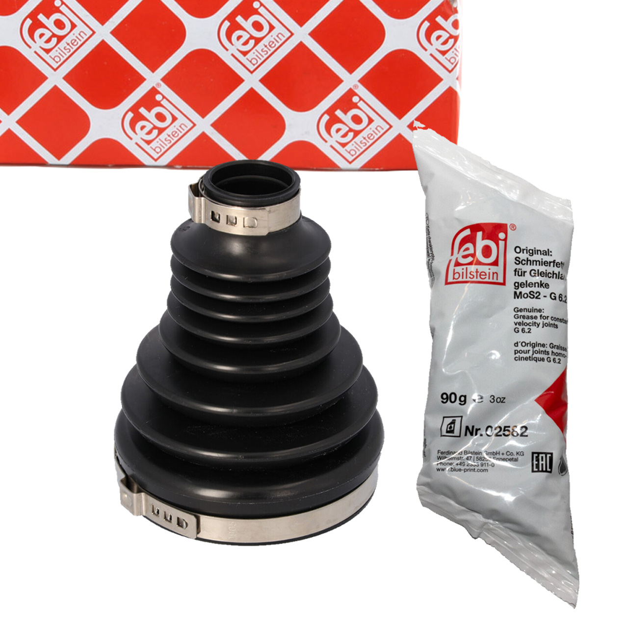febi Axle Boot Set for CITROEN Nemo, PEUGEOT Bipper, and FIAT 500L (front, transmission side)