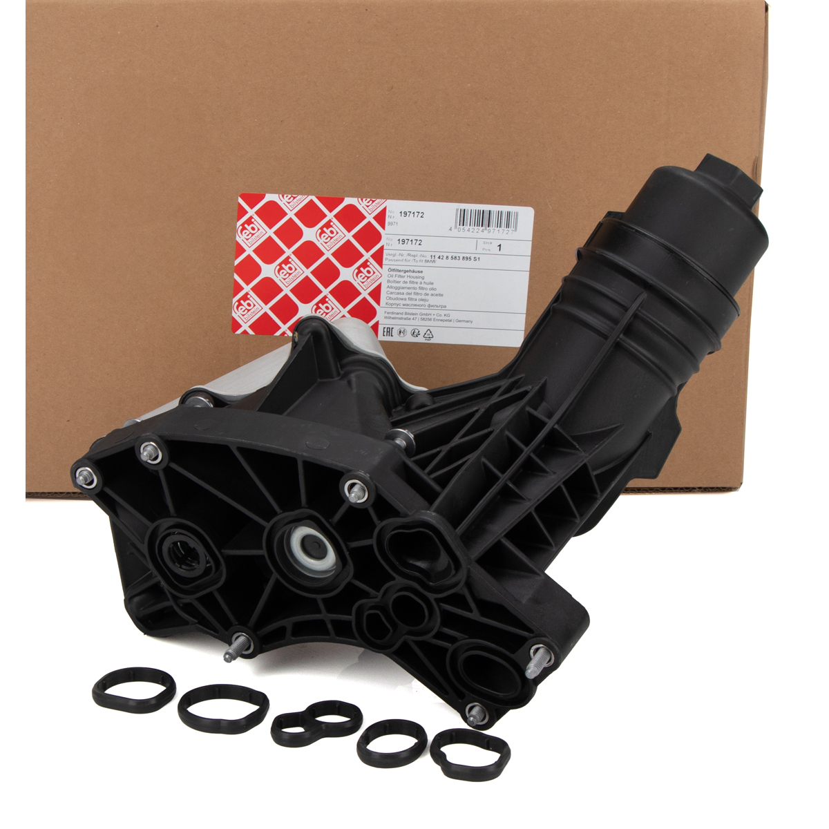 febi &Ouml;lk&uuml;hler + Geh&auml;use + &Ouml;lfilter f&uuml;r BMW 1er F20 3er F30 F31 G20 5er G30 B58 11428583895