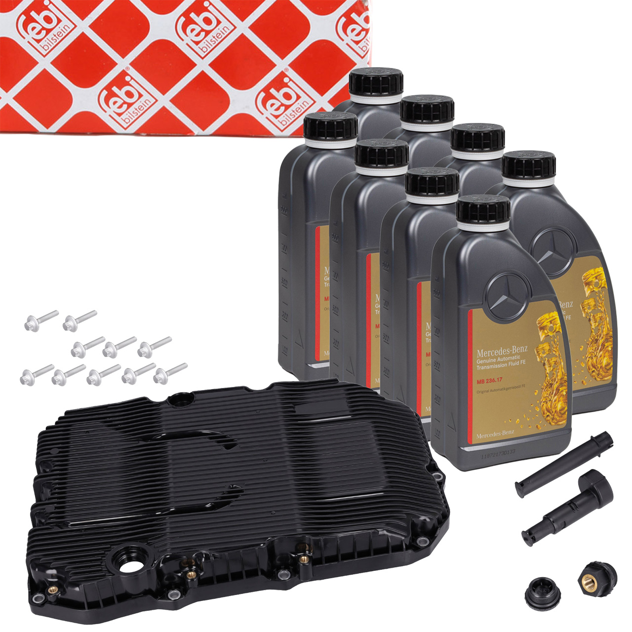 febi Automatikgetriebe&ouml;lwanne 9G-Tronic 725 + 8L ORIGINAL Mercedes Getriebe&ouml;l