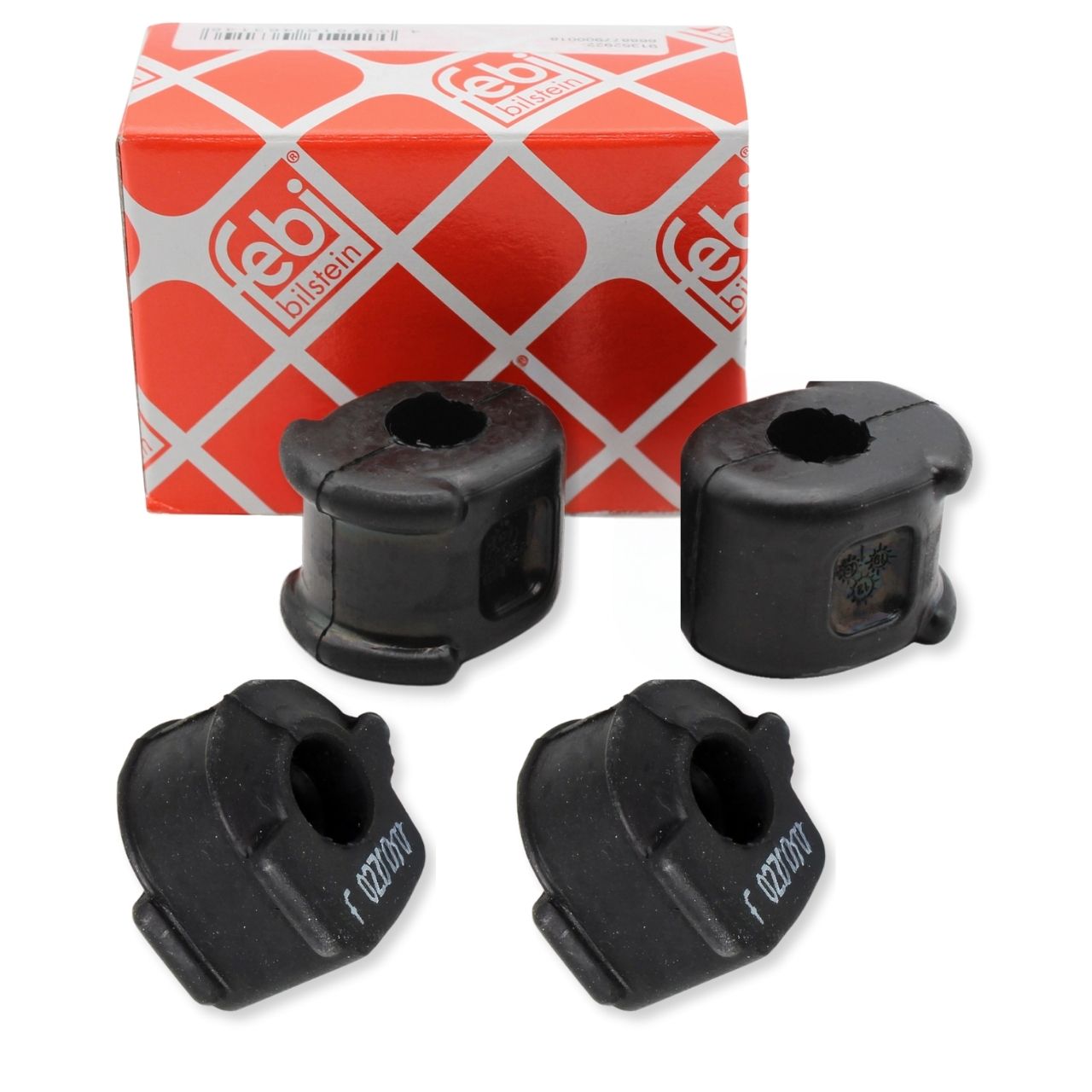 4x febi stabilizer bar bushings for VW Golf 1 1.6/1.8 GTI, Jetta 1, and Scirocco (front inner and outer)