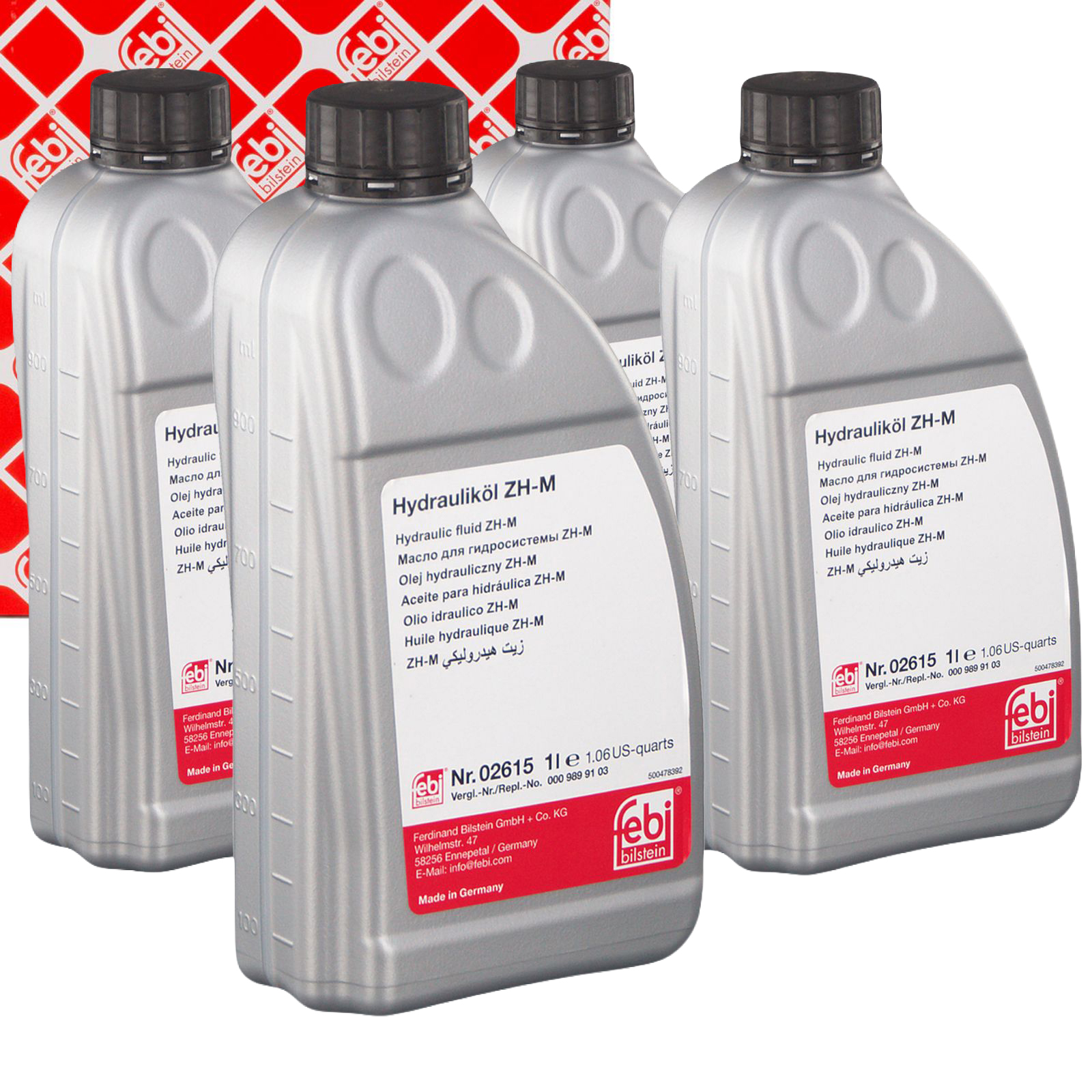 4L 4 Liter febi 02615 Hydraulik&ouml;l ZH-M GELB BMW MERCEDES MB 343.0