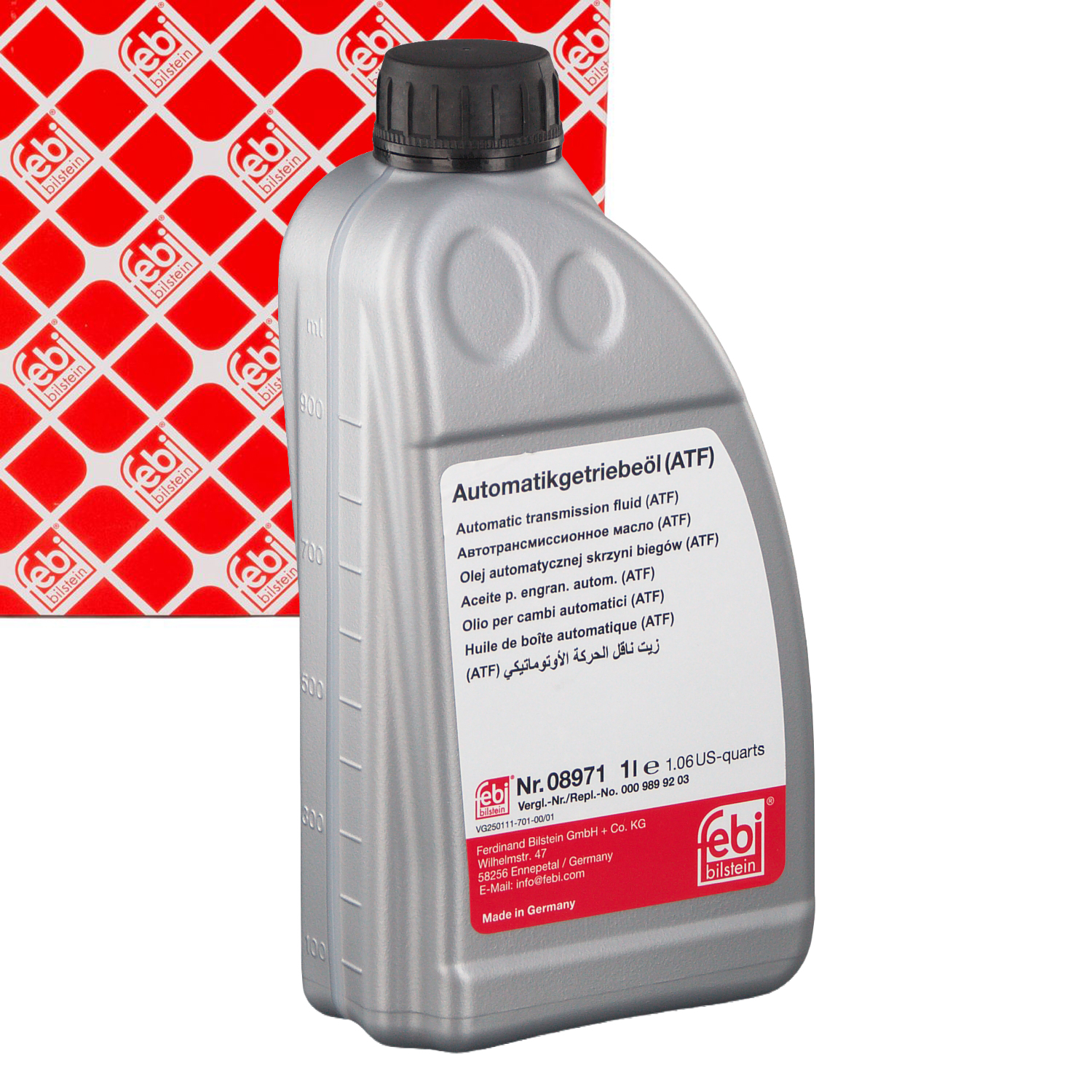 1L 1 liter febi 08971 ATF automatic transmission fluid (red) for BMW, Ford, Mercedes, Opel, and Volvo