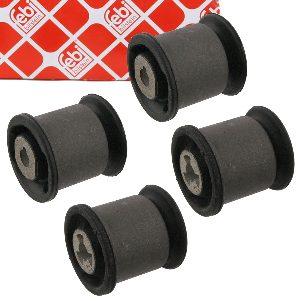 4 febi control arm bushings for VW Transporter Multivan California T5 T6 (rear, inner and outer)