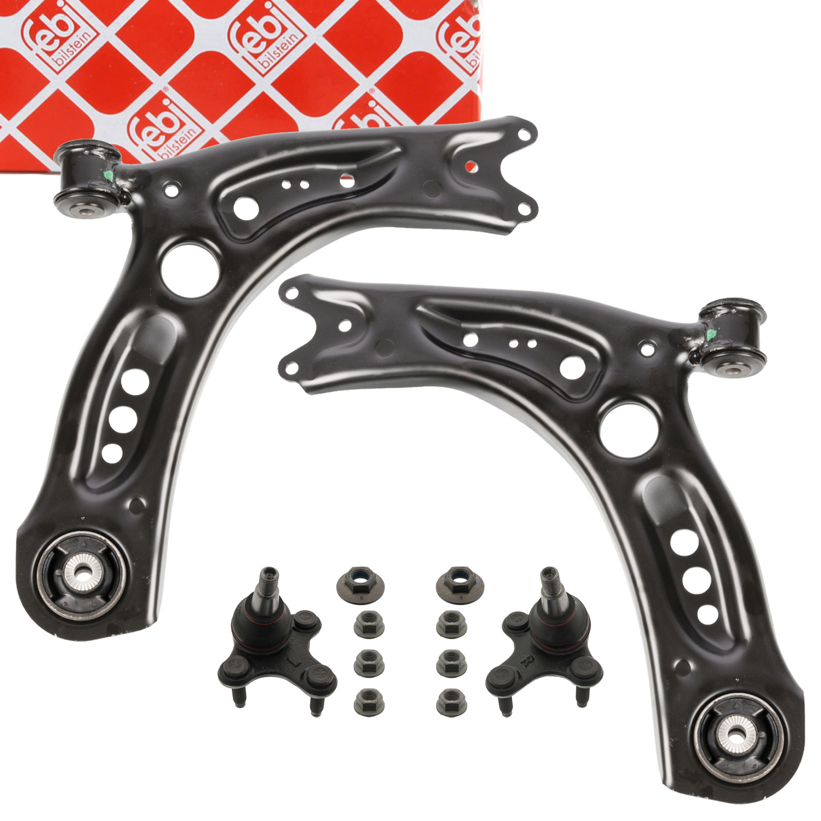 2x febi Querlenker + Traggelenk f&uuml;r VW Golf 7 8 8V 8Y SEAT Leon 5F SKODA Octavia 3 vorne