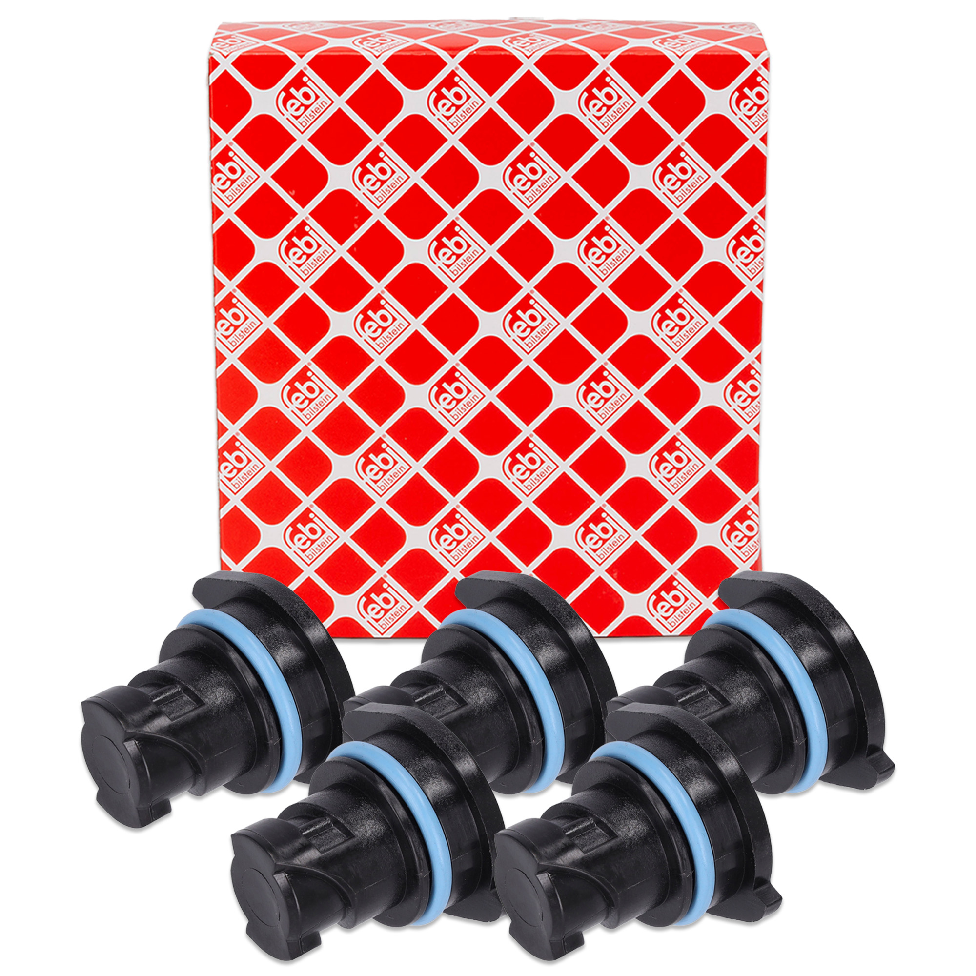 5x febi &Ouml;lablassschraube + Dichtung f&uuml;r OPEL AstraSTRA K Insignia B 1.5 CDTi/CRDI 12713651