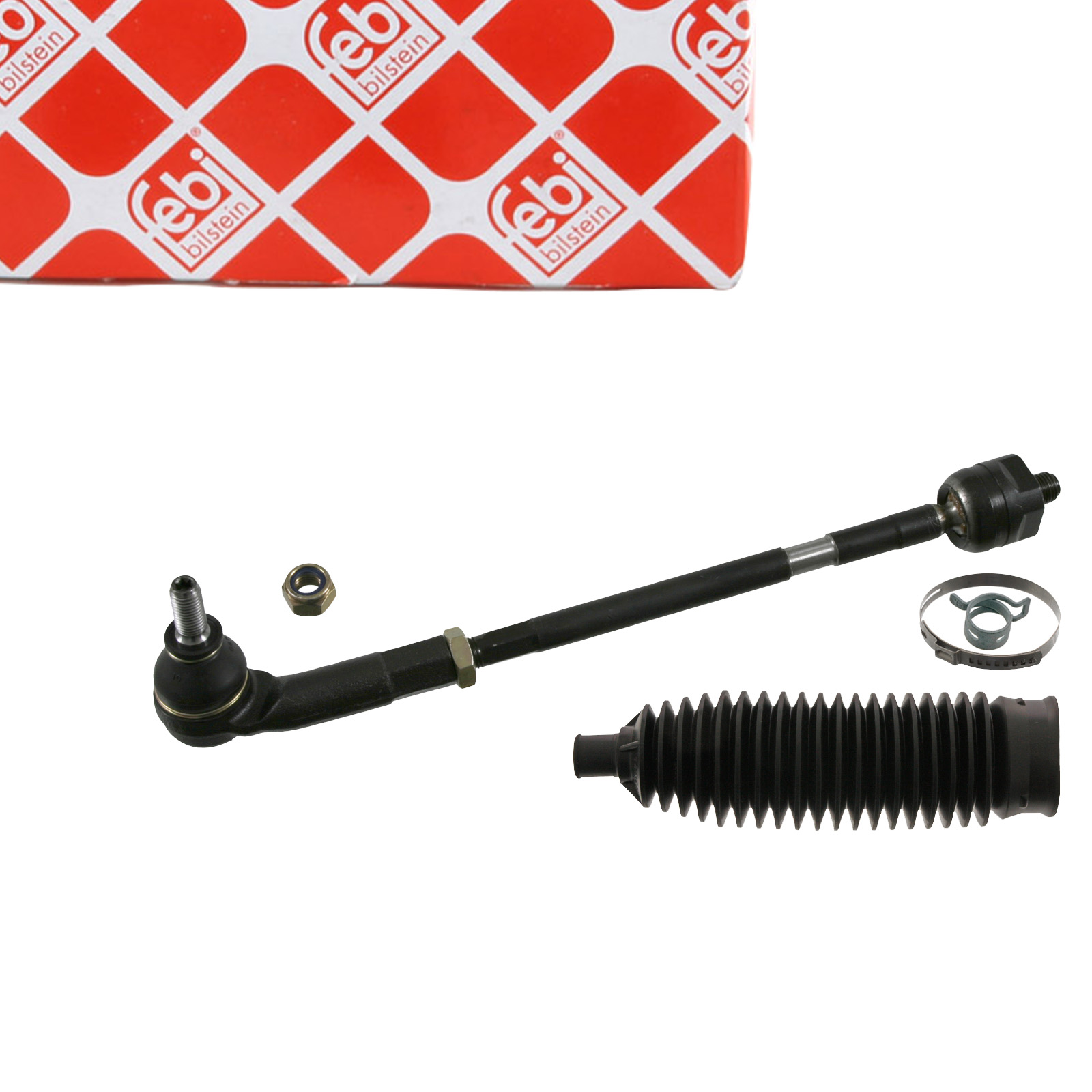 febi Tie Rod + End + Boot for VW Polo 9N, Fox, Ibiza 3, Fabia 1 & 2, Roomster (right-hand drive)