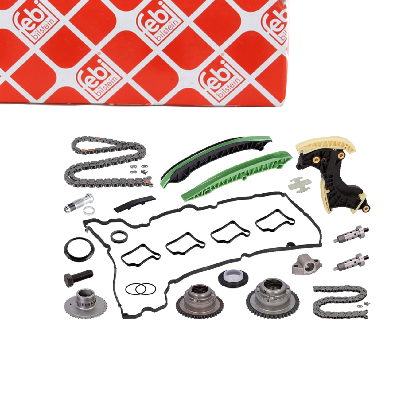 febi 193669 Timing Chain Kit + Camshaft Sprockets + VDD for MERCEDES W204, W212, R172, M271