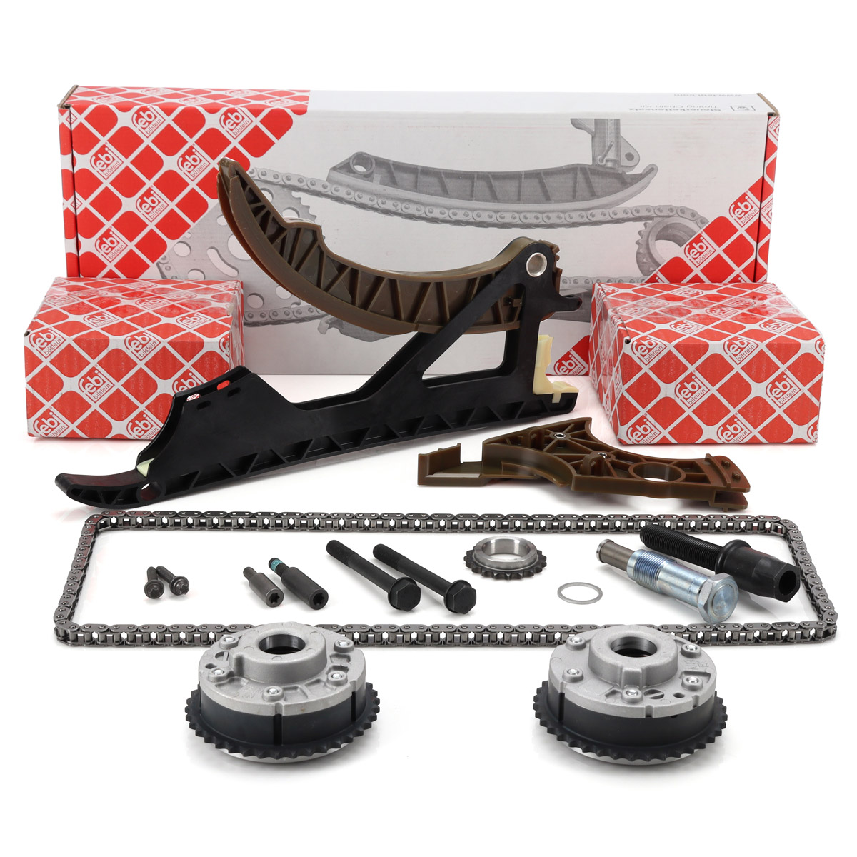 febi Steuerkettensatz + Nockenwellenversteller f&uuml;r BMW E81-88 116-120i E90-93 E60 E61 N43