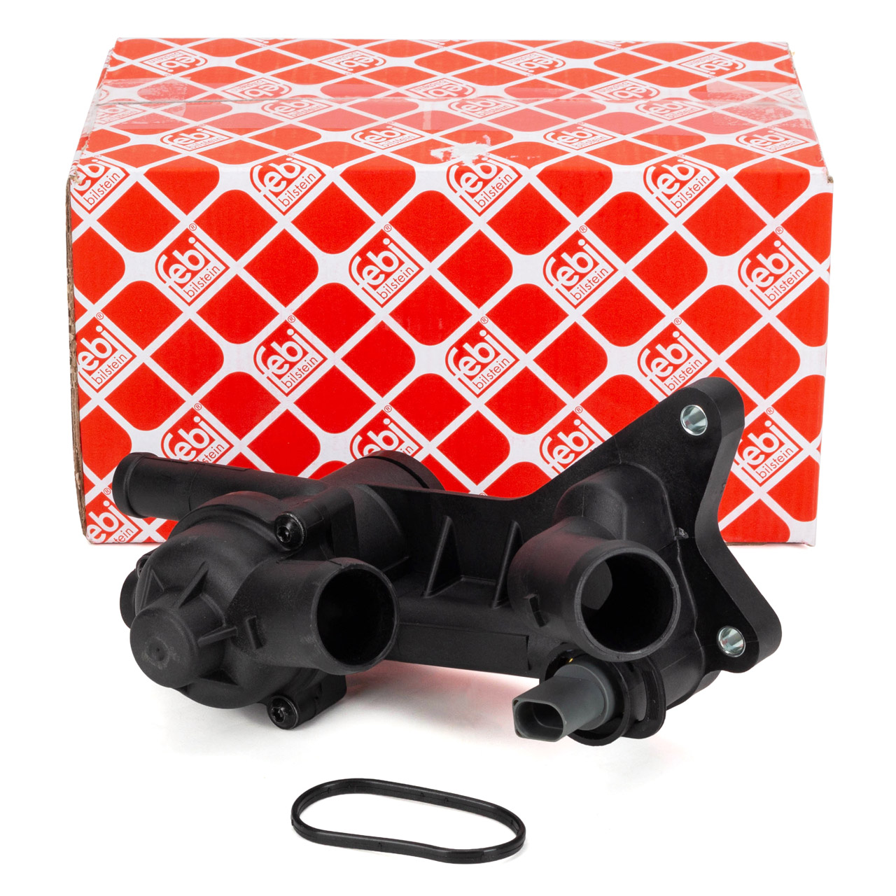 febi Thermostat + Housing + Sensor for VW Polo 4, 5; Ibiza 3, 4; Fabia 1, 2, 1.2 03C121111B