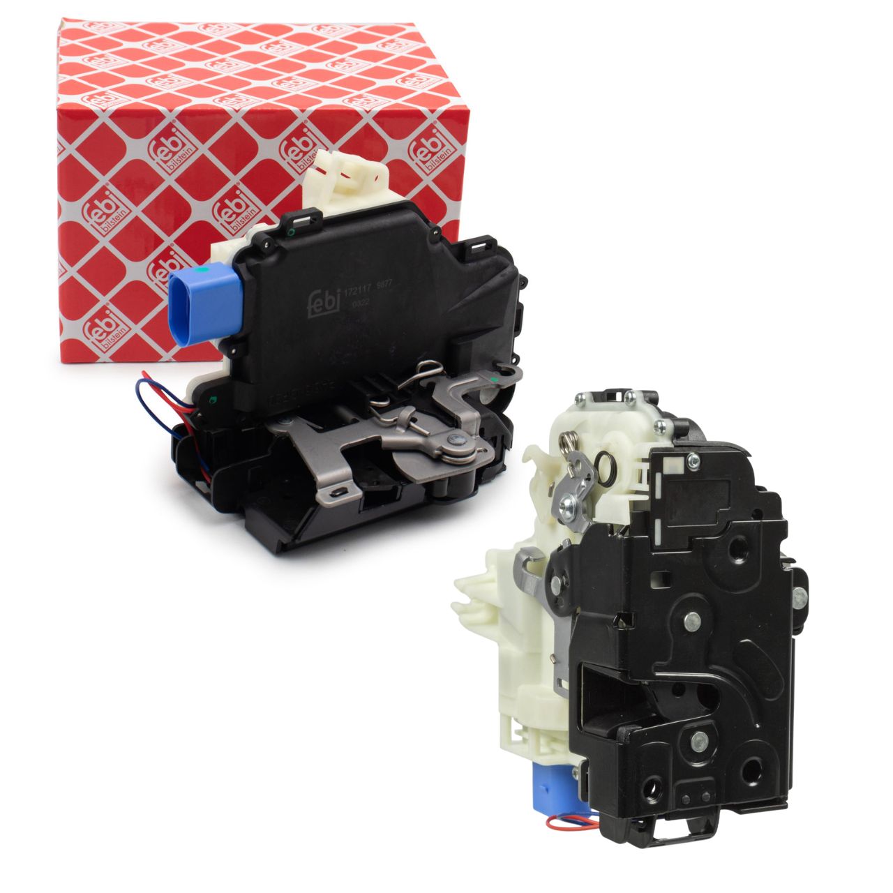 2x febi door lock actuator for VW Polo 9N, Multivan, Transporter T5, Ibiza 3, Fabia 1 (front)