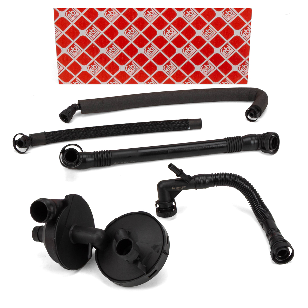 febi 46303 Entlüftungssatz Kurbelgehäuseentlüftung für BMW E46 E39 E60 E61 E65 X3 M52 M54