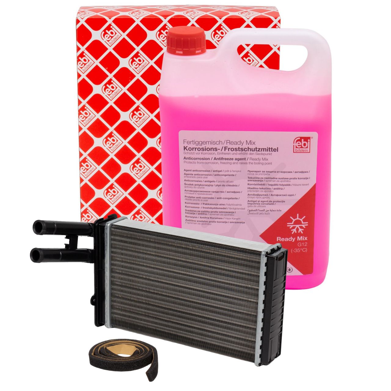 febi W&auml;rmetauscher + 5L Frostschutz f&uuml;r VW Passat B5 B5.5 AUDI 80 B3 B4 A4 B5 B6 Superb 1