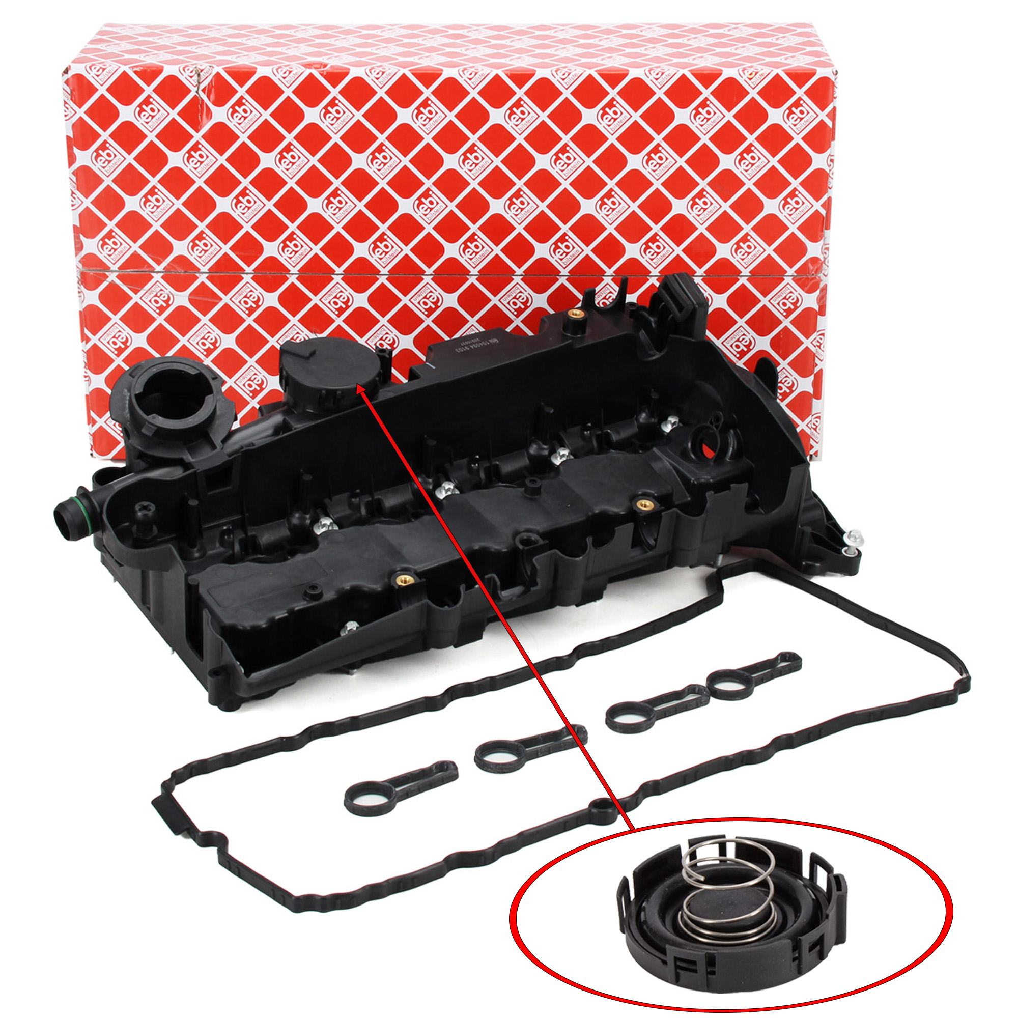 febi Ventildeckel + Dichtung für BMW E81-88 E90-93 E60/61 X1 E84 X3 E83 N47 11128508570