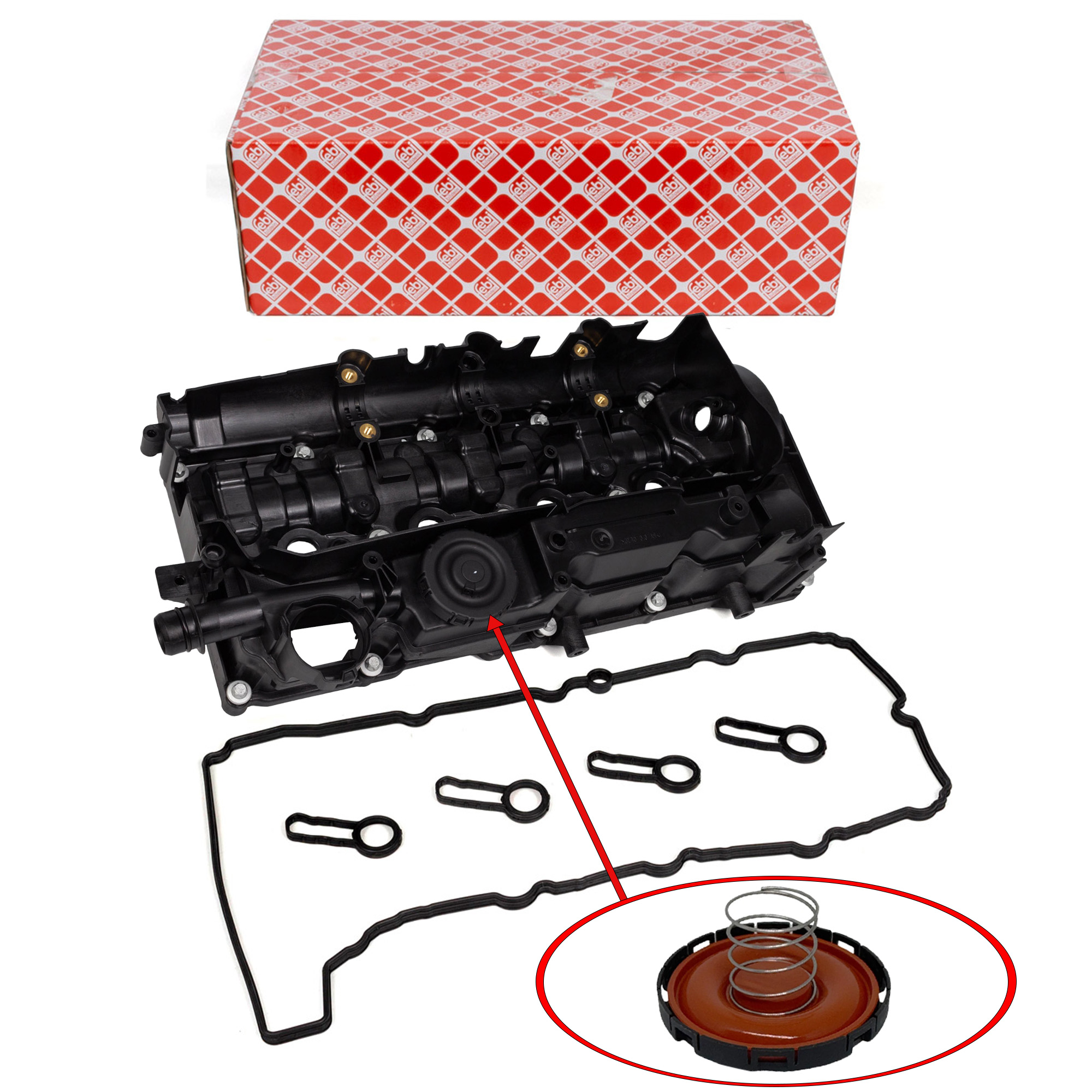 febi 174674 Ventildeckel + Dichtung für BMW 1er 2er 3er 4er 5er X1 X3 X5 N47 11128589941