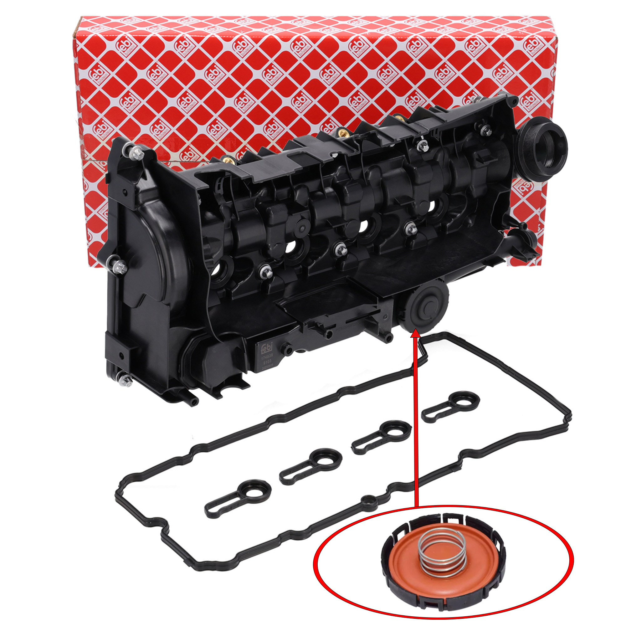 febi Ventildeckel + Dichtung f&uuml;r BMW F20-23 F30-34 F32 F10/11 G30/31 X3-5 B47 11128581798