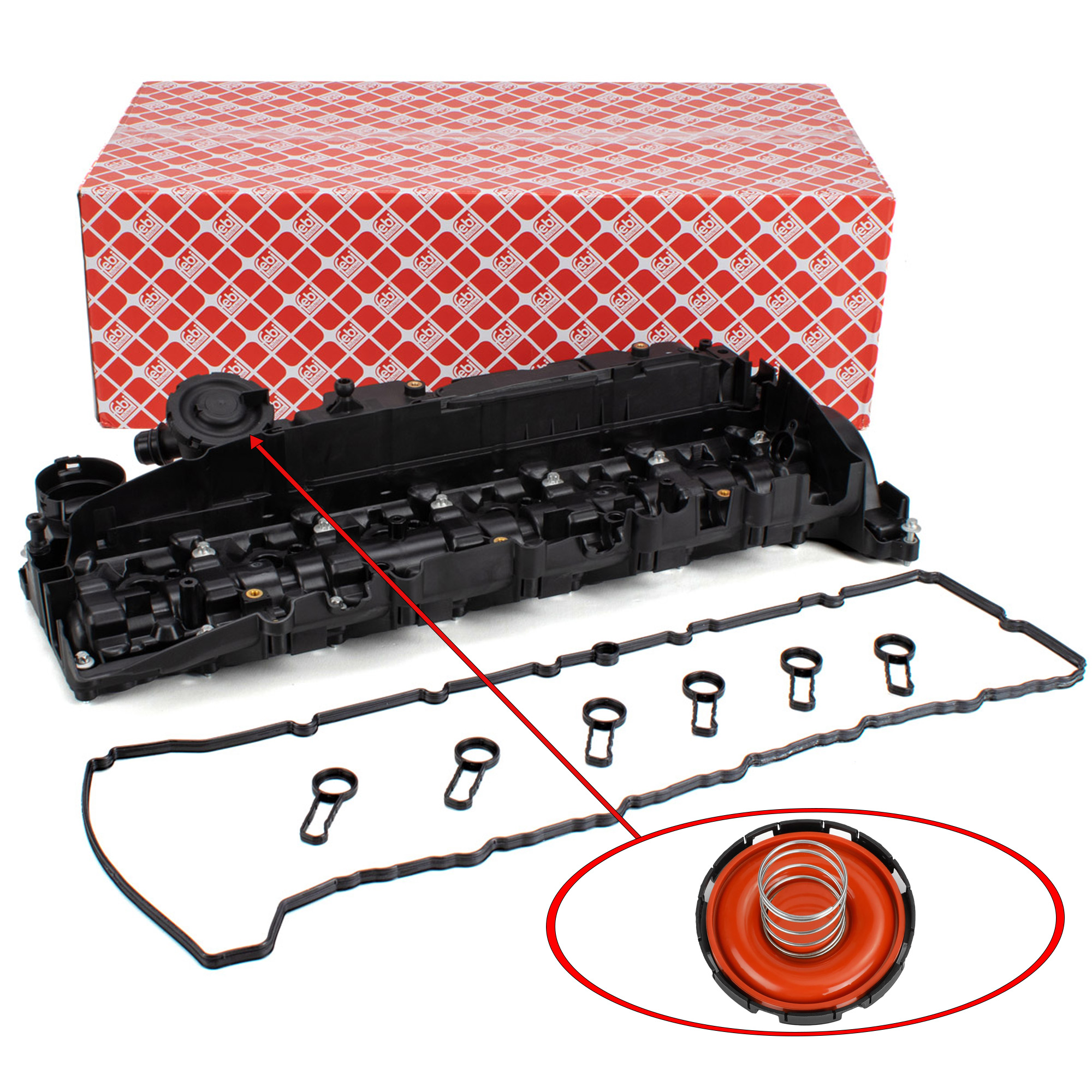 febi Ventildeckel + Dichtung für 3er 4er 5er 7er X3 X4 X5 X6 25/30d N57 11127823181