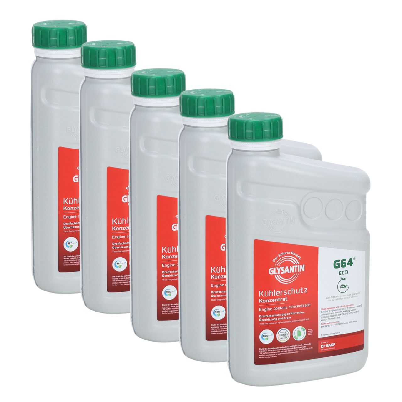 5L 5 Liter BASF GLYSANTIN Frostschutz Kühlerfrostschutz Konzentrat G64 Eco GRÜN