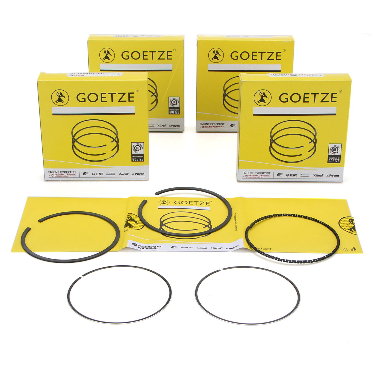 4x GOETZE 08-320400-10 Kolbenringsatz für PORSCHE 924 2.5 S 944 2.5 / S 94410397300
