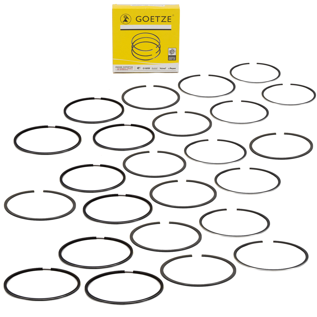 8x GOETZE Kolbenringsatz f&uuml;r PORSCHE 924 2.5 S 928 S GT GTS 944 2.5 / S / Turbo