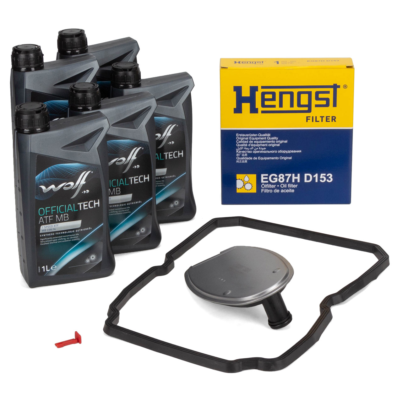HENSGT Getriebefilter Satz 722.6 5-Gang Automatik + 5L WOLF Getriebe&ouml;l f&uuml;r MERCEDES-BENZ