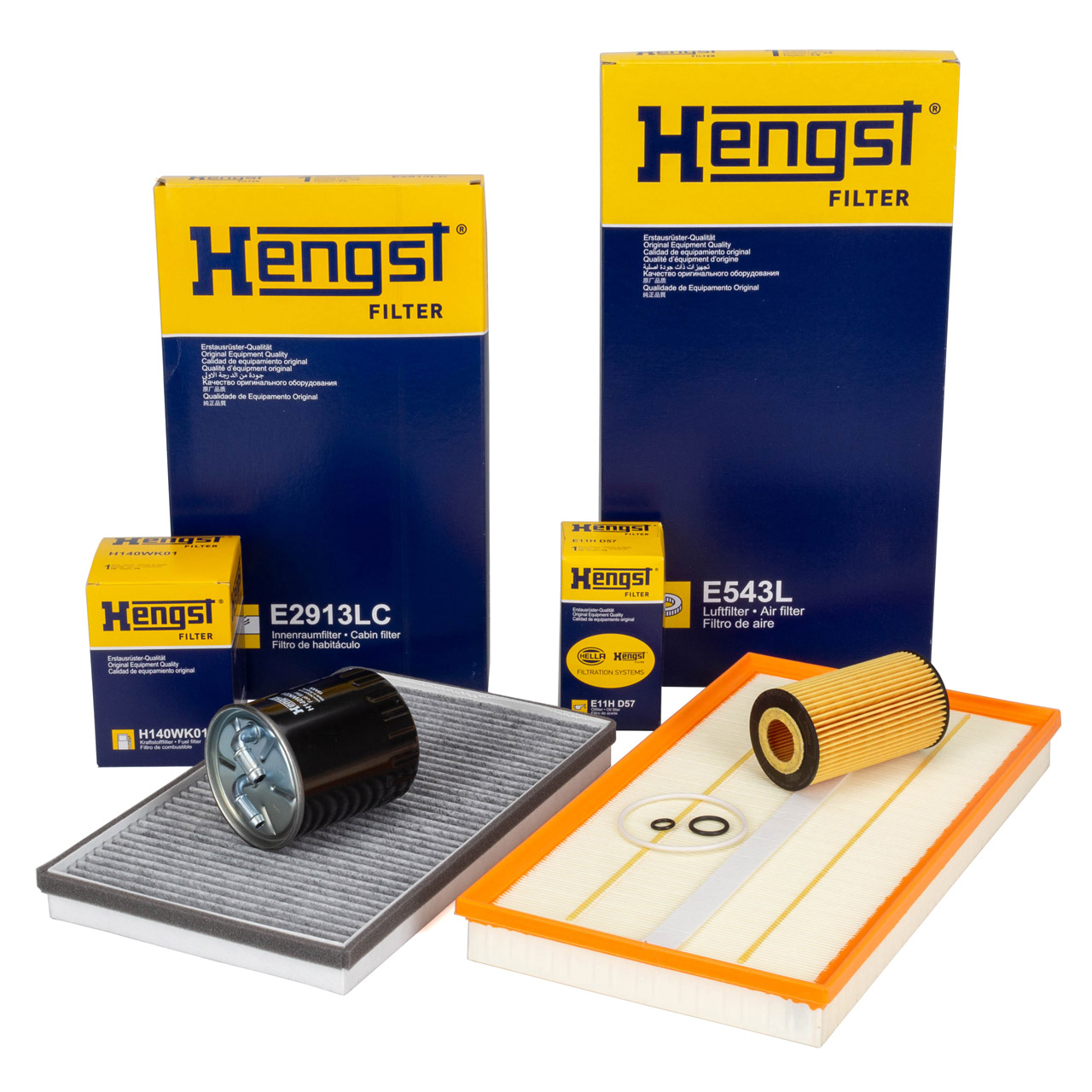 HENGST 4-Piece Filter Set for Mercedes Viano 2.0/2.2 CDI, Vito/Mixto 109/111/115 CDI OM646
