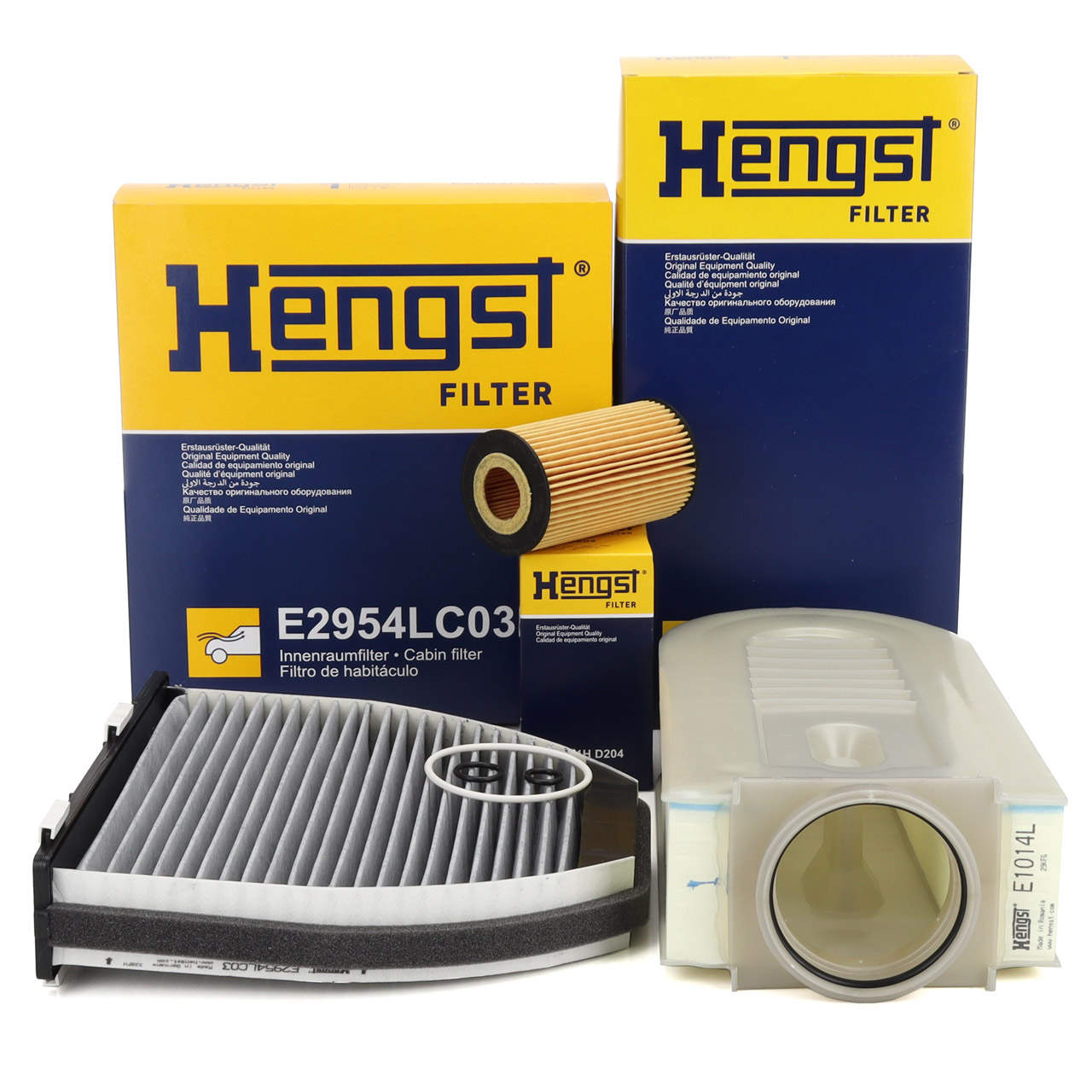 HENGST 3-piece filter set for MERCEDES W204, S204, C218, A218, W212, S212, X204 180-250CDI OM651
