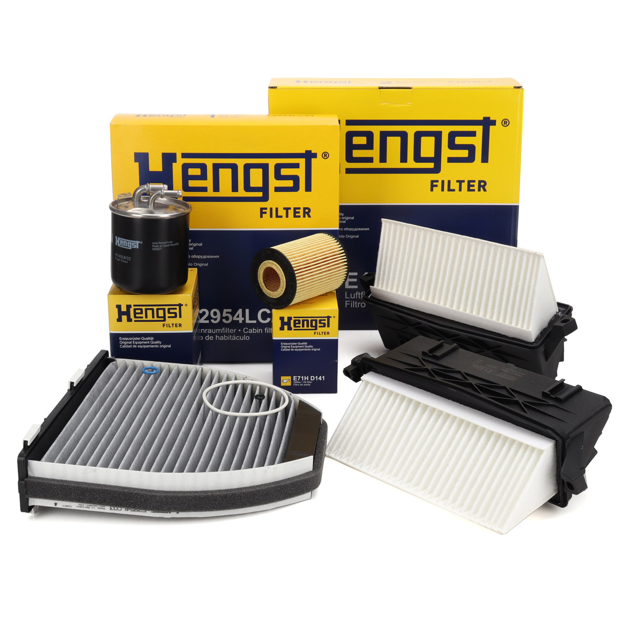 HENGST Filterset 4-tlg f&uuml;r MERCEDES W204 S204 W212 S212 C207 A207 X204 300/350CDI OM642