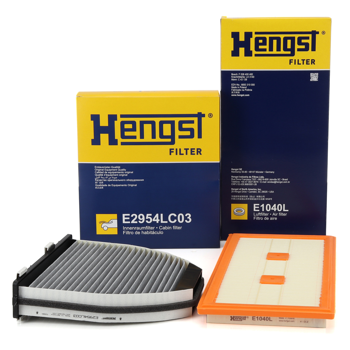 HENGST Innenraumfilter + Luftfilter f&uuml;r MERCEDES W204 C/X218 W212 C207 A207 X204 R231 M276