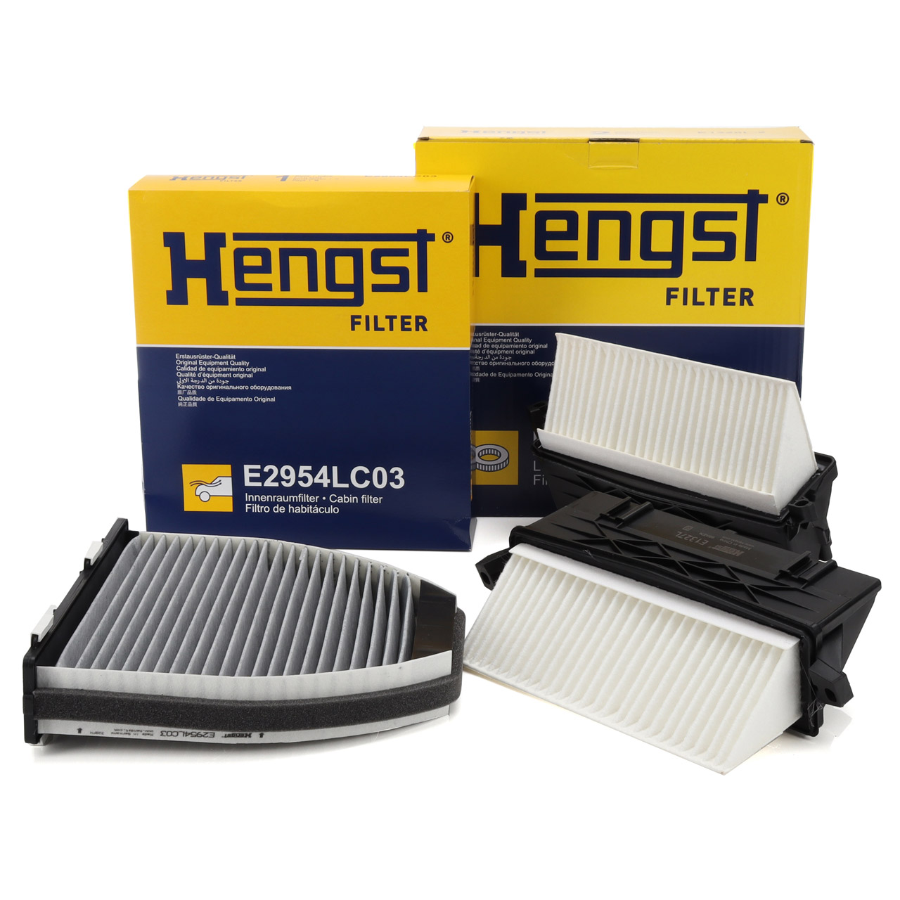 HENGST Innenraumfilter + 2x Luftfilter f&uuml;r MERCEDES W204 S204 C/X218 W212 S212 X204 OM642