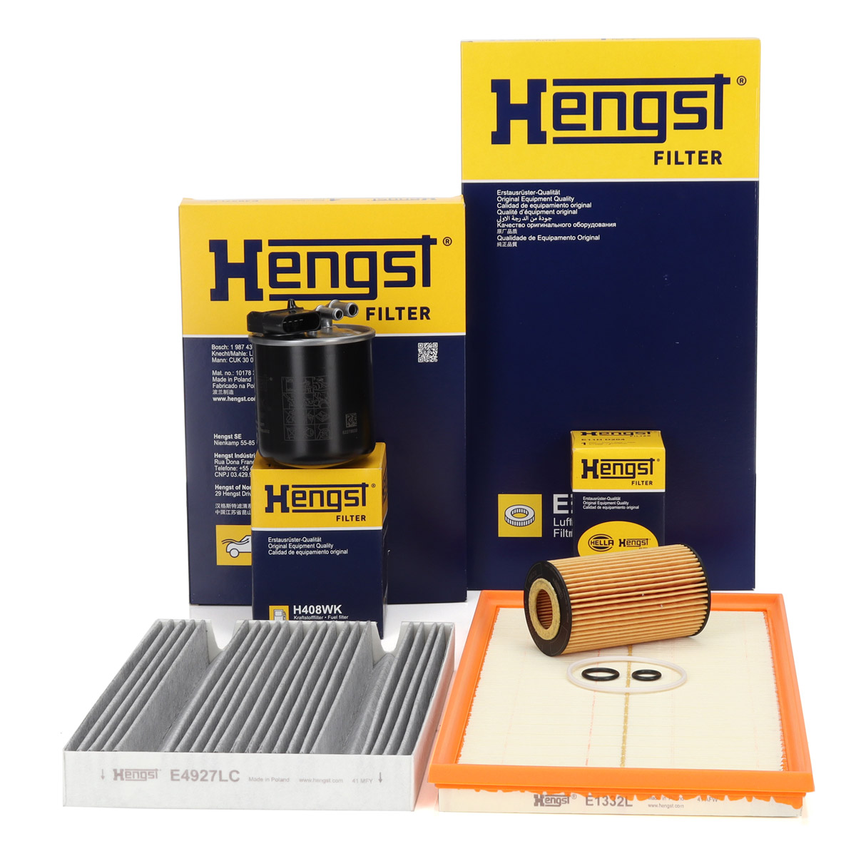 HENGST 4-Piece Filter Kit for Mercedes V-Class Vito Marco Polo CDI OM651.950