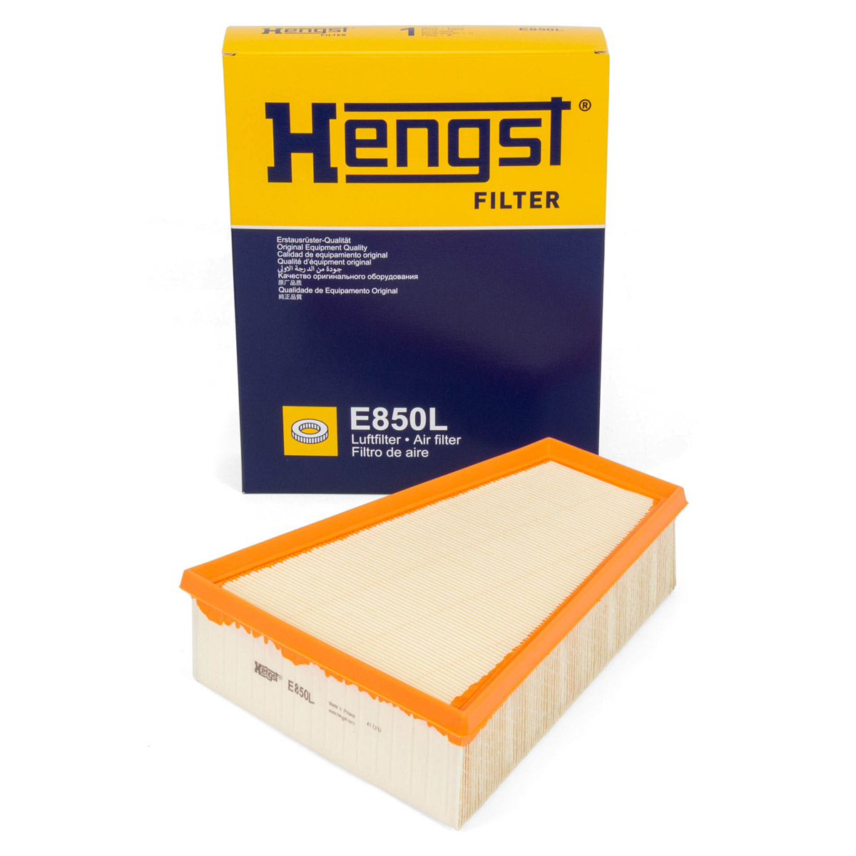 HENGST E850L Luftfilter f&uuml;r FORD Galaxy S-Max WA6 Mondeo 4 VOLVO S80 2 V70 3