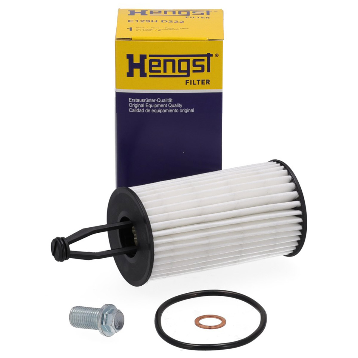 HENGST E129HD222 &Ouml;lfilter + Schraube f&uuml;r MERCEDES W204 W205 W212 W213 10/C253 W221 M276