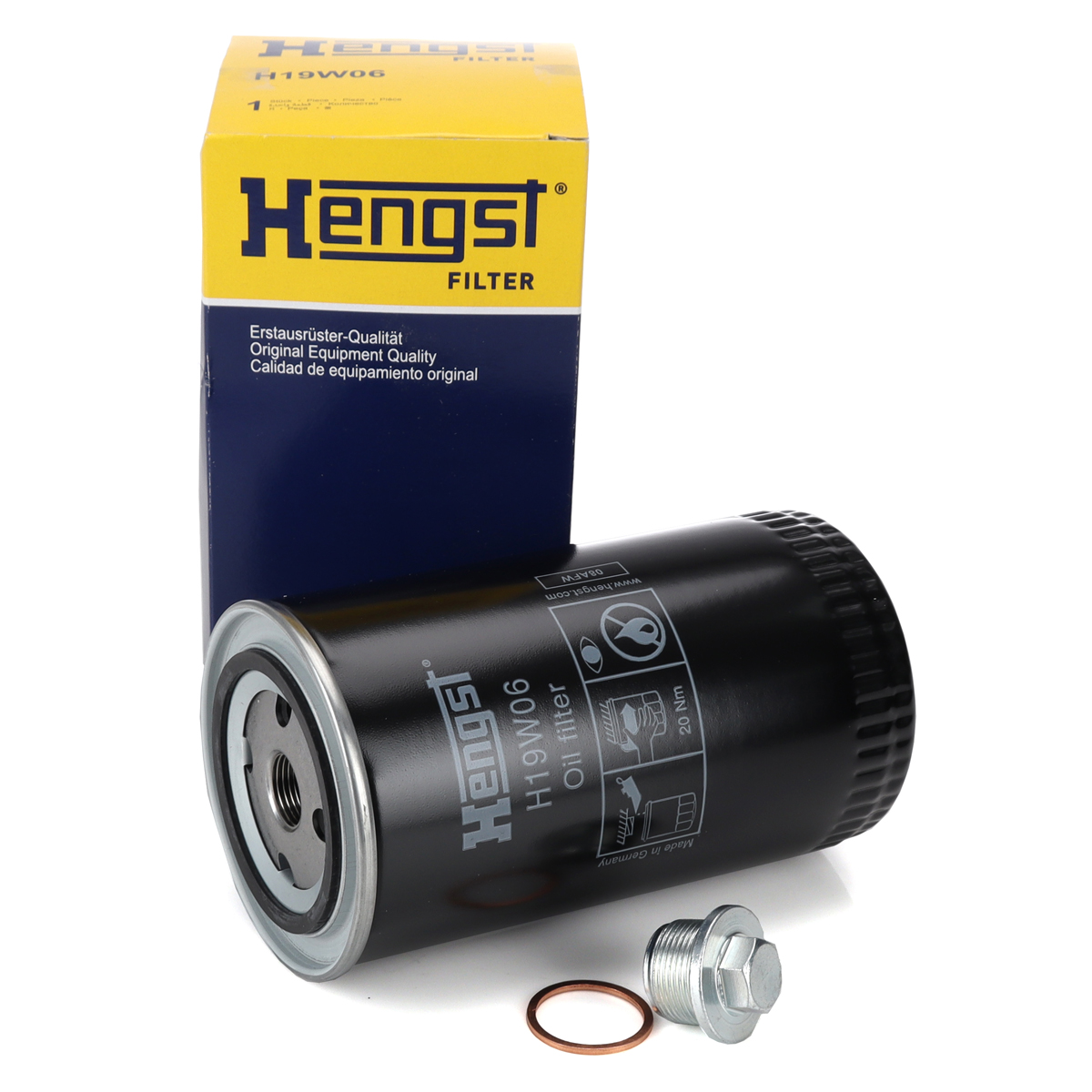 HENGST H19W06 Oil Filter + Screw for VW California Transporter T4 LT 1 2.4 D 2.5/TDI