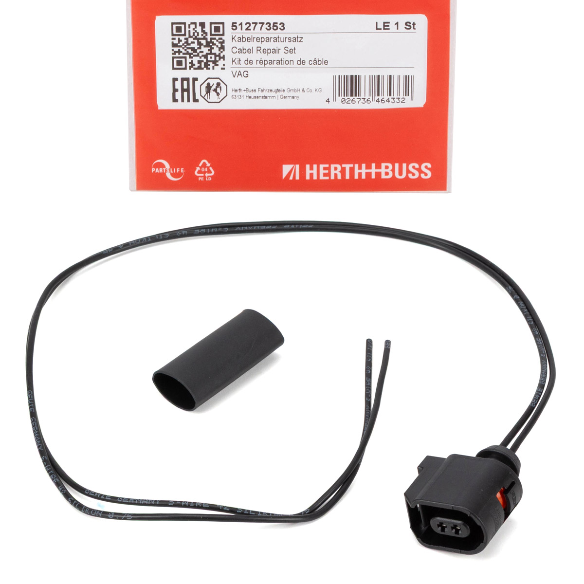 HERTH+BUSS 51277353 Kabel Rep.-Satz Raddrehzahlsensor für VW AUDI SEAT SKODA 8T0973702