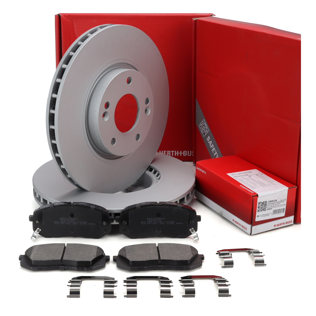 HERTH+BUSS Brake Discs + Pads for HYUNDAI i40 16-inch, ix35, KIA Sportage 2, 3, 4 (front)