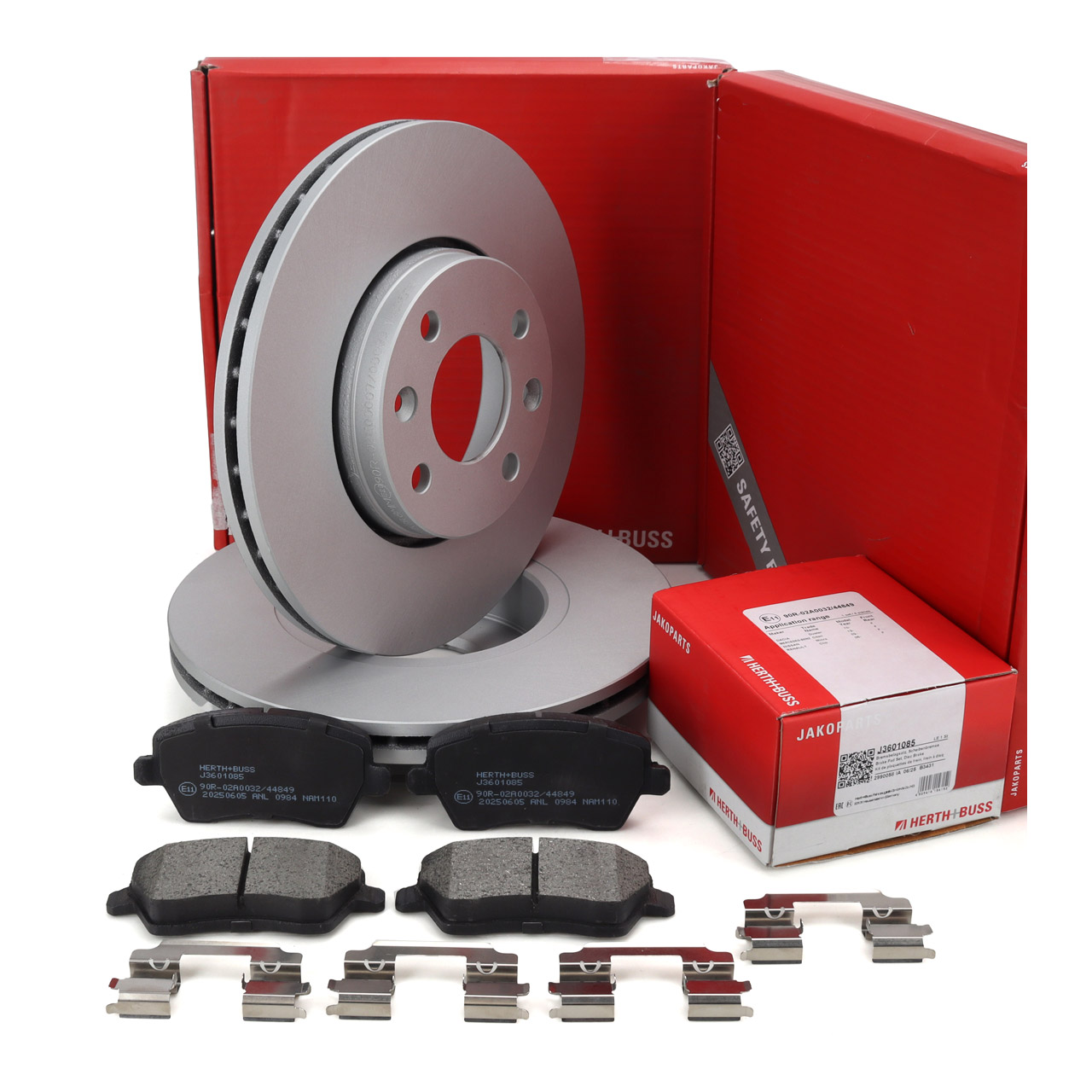 HERTH+BUSS JAKOPARTS Bremsscheiben + Bremsbel&auml;ge f&uuml;r NISSAN Micra 3 K12 Note E11 vorne