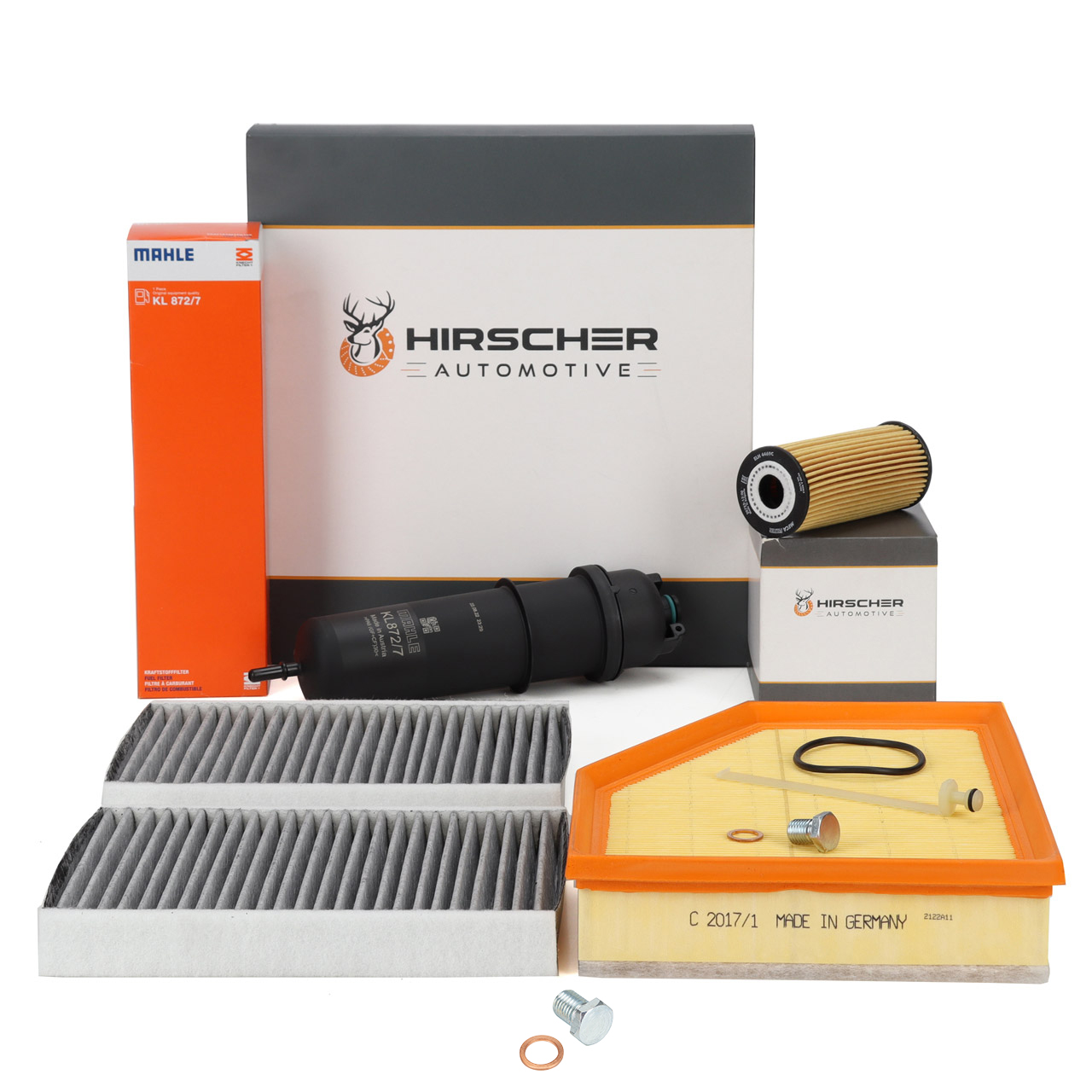 HIRSCHER Filter-Set 4-tlg f&uuml;r BMW 5er G30 G31 6er G32 7er G11 G12 X5 G05 B47