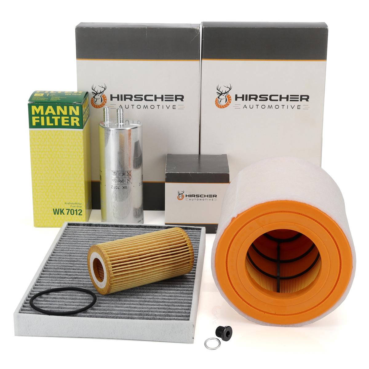 HIRSCHER 4-piece filter set for AUDI A6 (C8) A7 (4K) 45/50 TDI Mild Hybrid 211/231/286 hp