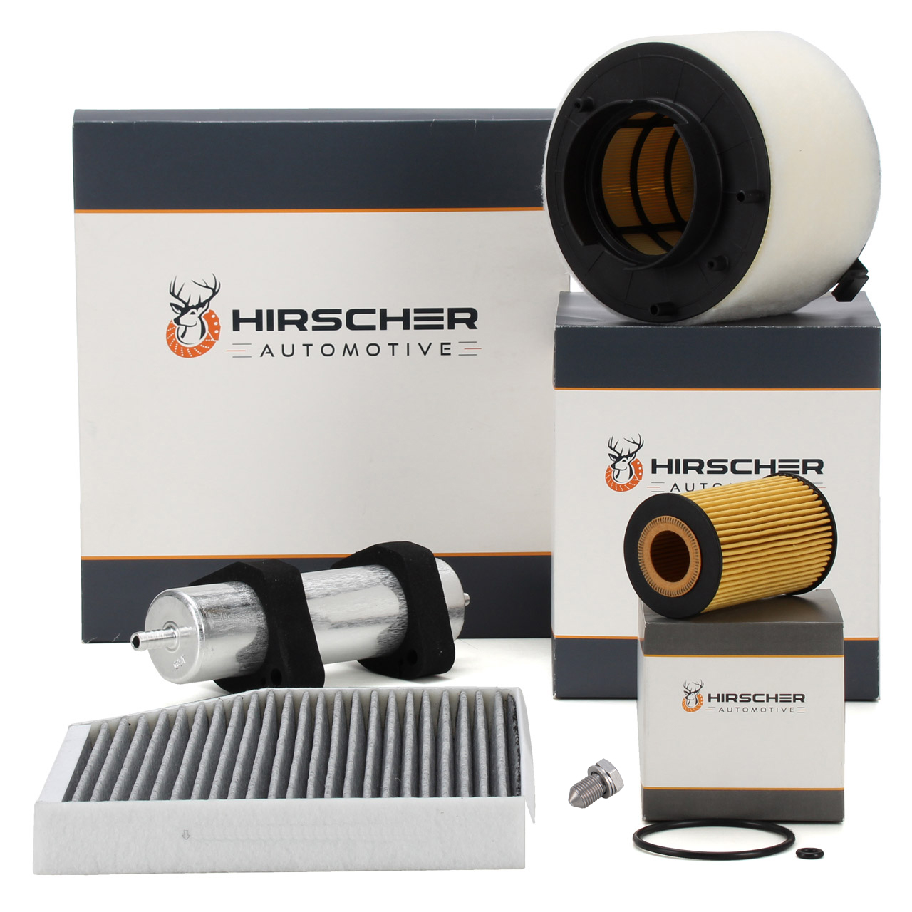 HIRSCHER Filter-Set 4-tlg f&uuml;r AUDI A4 8K B8 A5 8T 8F Q5 8RB 2.0 TDI 136-190 PS