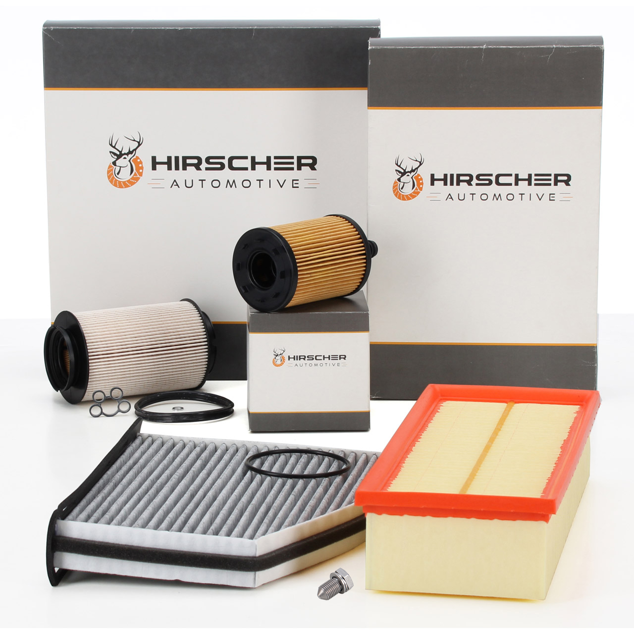 HIRSCHER 4-Piece Filter Set for VW Golf 5, Touran 1T1, 1T2, AUDI 8P, Leon 1P, 2, 1.9/2.0 TDI