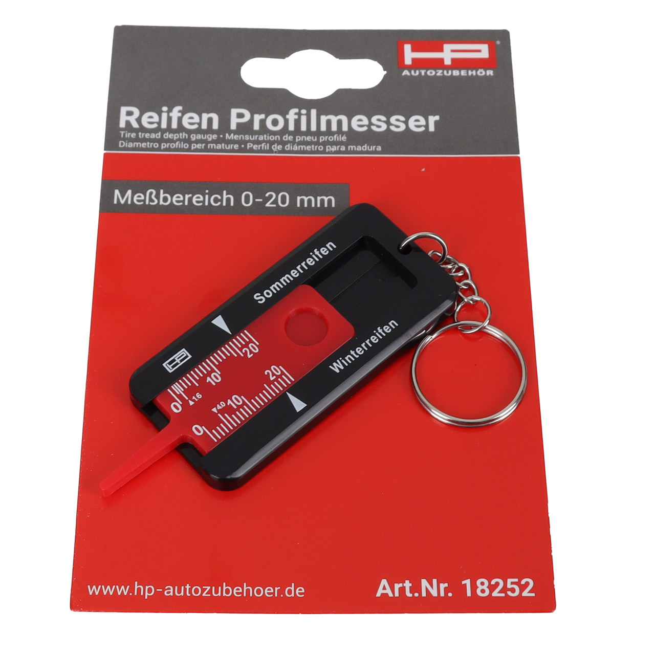 HP 18252 Tire Tread Depth Gauge, Tread Depth Measuring Tool, Tread Depth Keychain